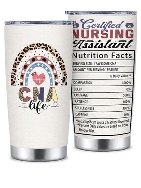 CNA Life Stainless Steel Insulated Tumbler Certified Nursing Assistant Gift Cup